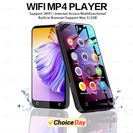 נגן MP3 בלוטות’ נייד עם WiFi ומסך מגע 4 אינץ’