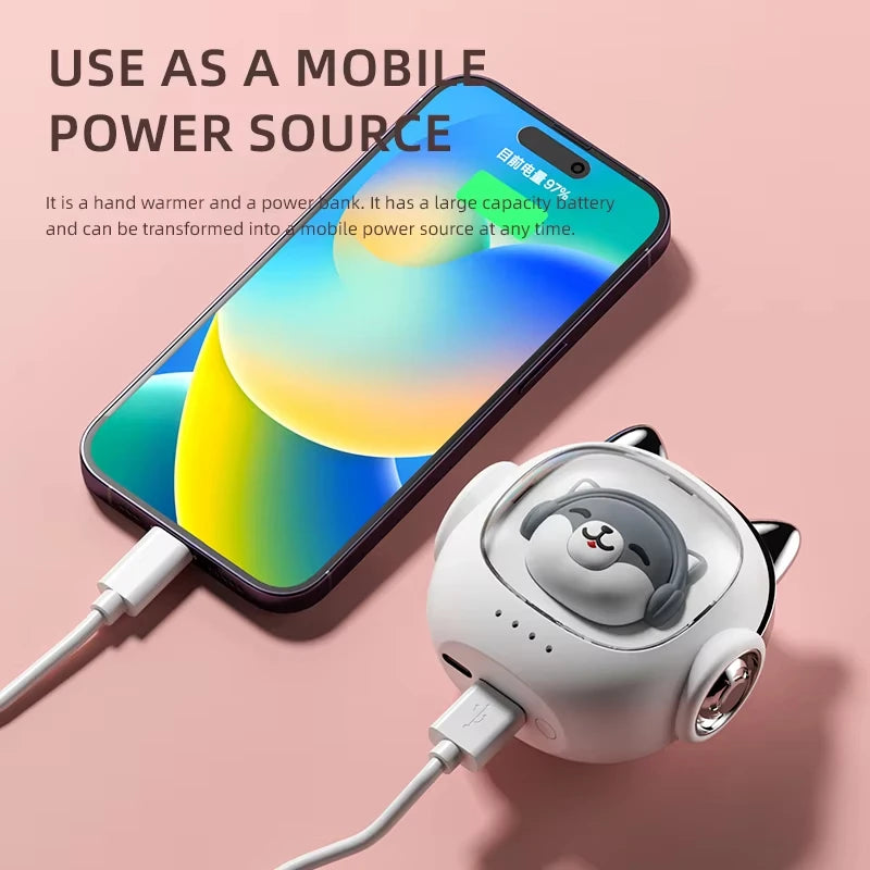 Xiaomi חימום ידיים 2 ב-1, חימום מהיר, טעינה דרך USB, סוללה 10000mAh, מתאים לפעילויות חוץ, גולף ומשרד